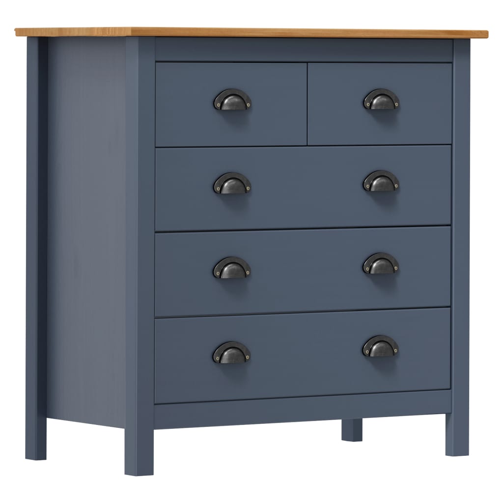 E-shop vidaXL Komoda Hill, sivá 79x40x80 cm, borovicový masív