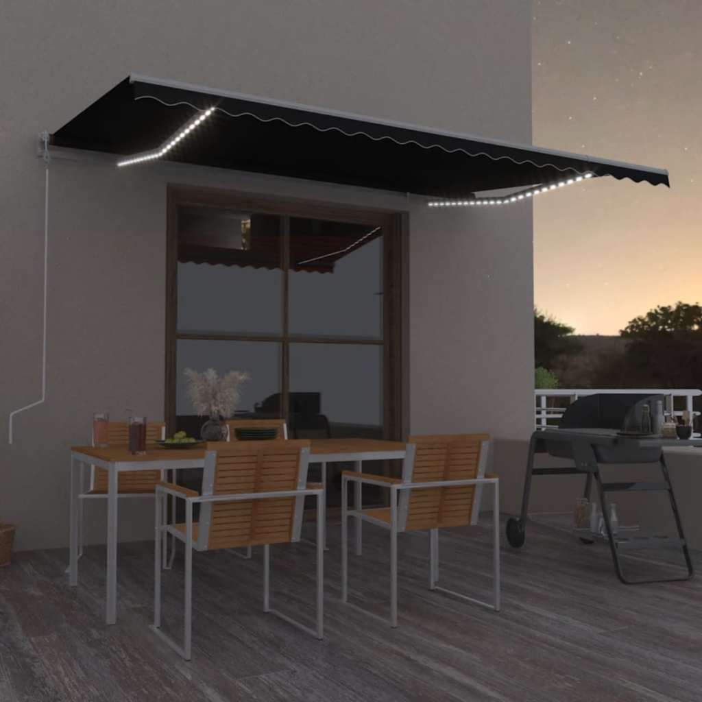 E-shop vidaXL Automatická markíza, LED a senzor vetra 500x300 cm, antracitová