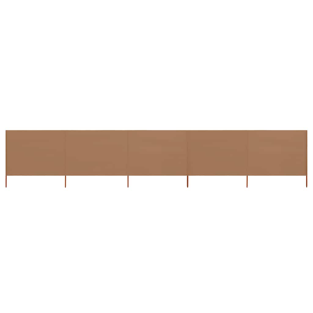 E-shop vidaXL 5-panelová zábrana proti vetru látková 600x120 cm sivo-hnedá