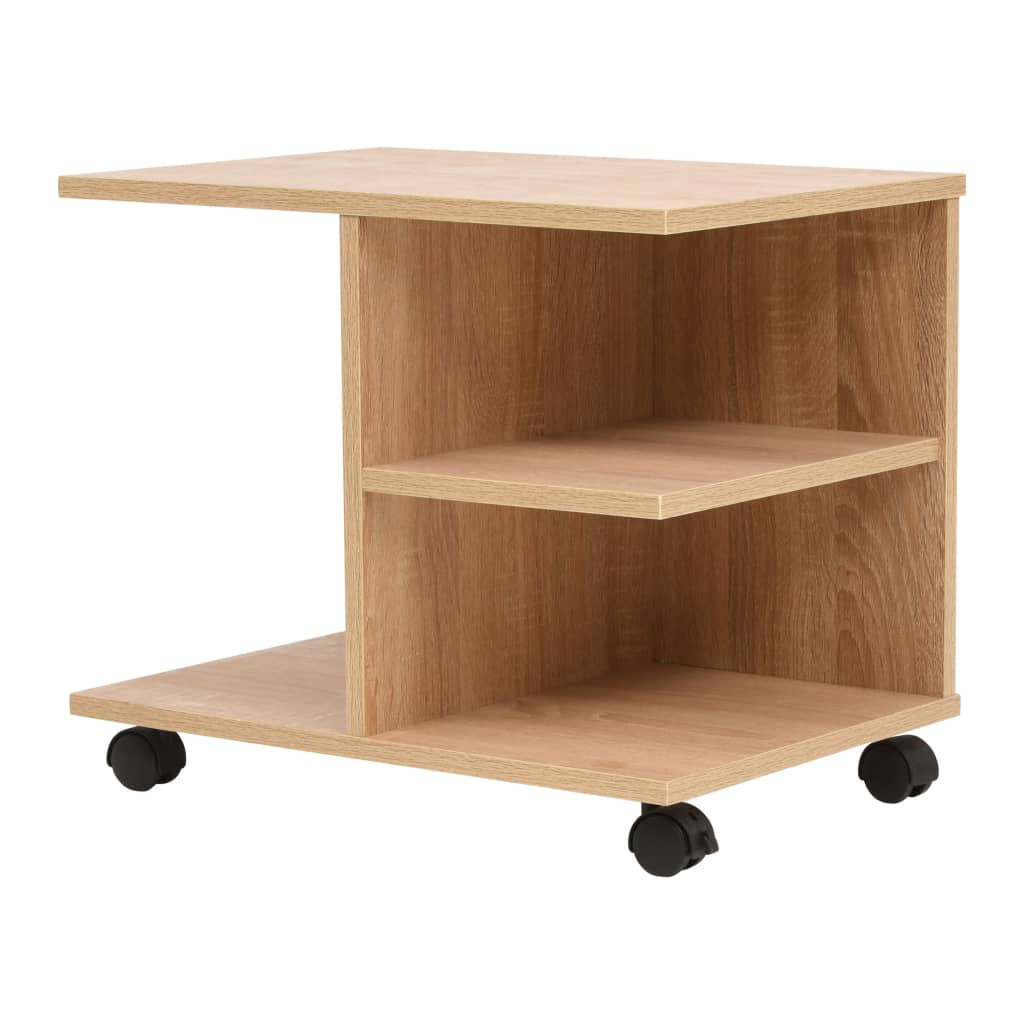 E-shop vidaXL Policová skrinka na kolieskach 50x35x42 cm, dubová farba