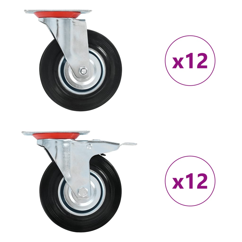 E-shop vidaXL Otočné kolieska 24 ks, 125 mm