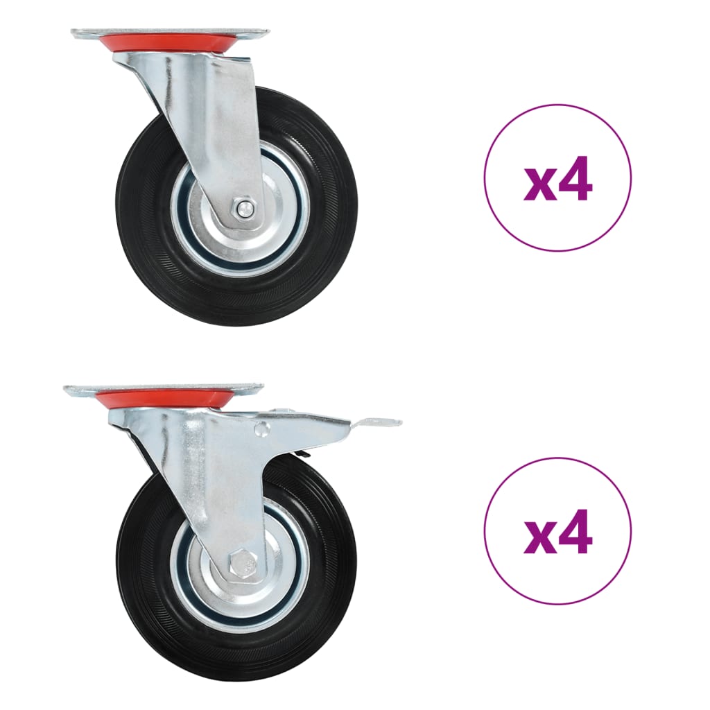 E-shop vidaXL Otočné kolieska 8 ks, 125 mm