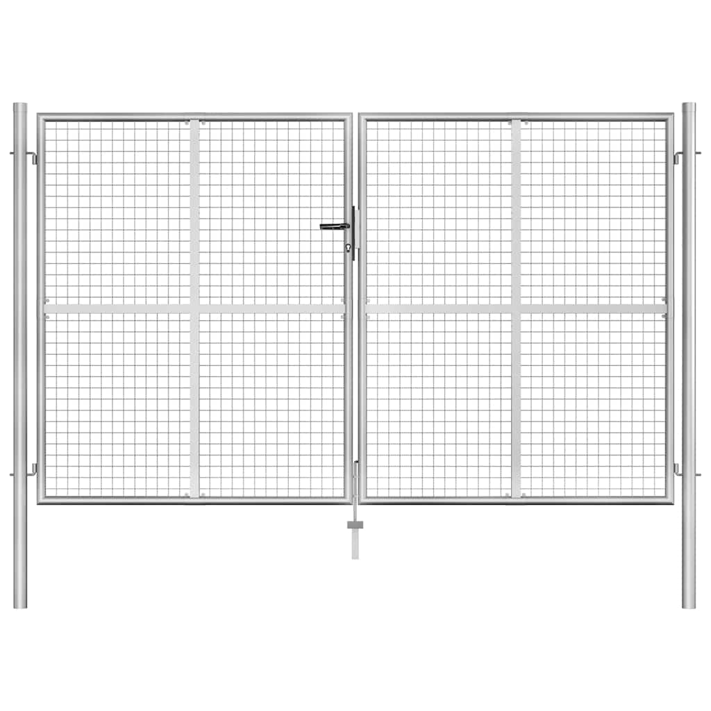E-shop vidaXL Záhradná brána strieborná 306x200 cm galvanizovaná oceľ