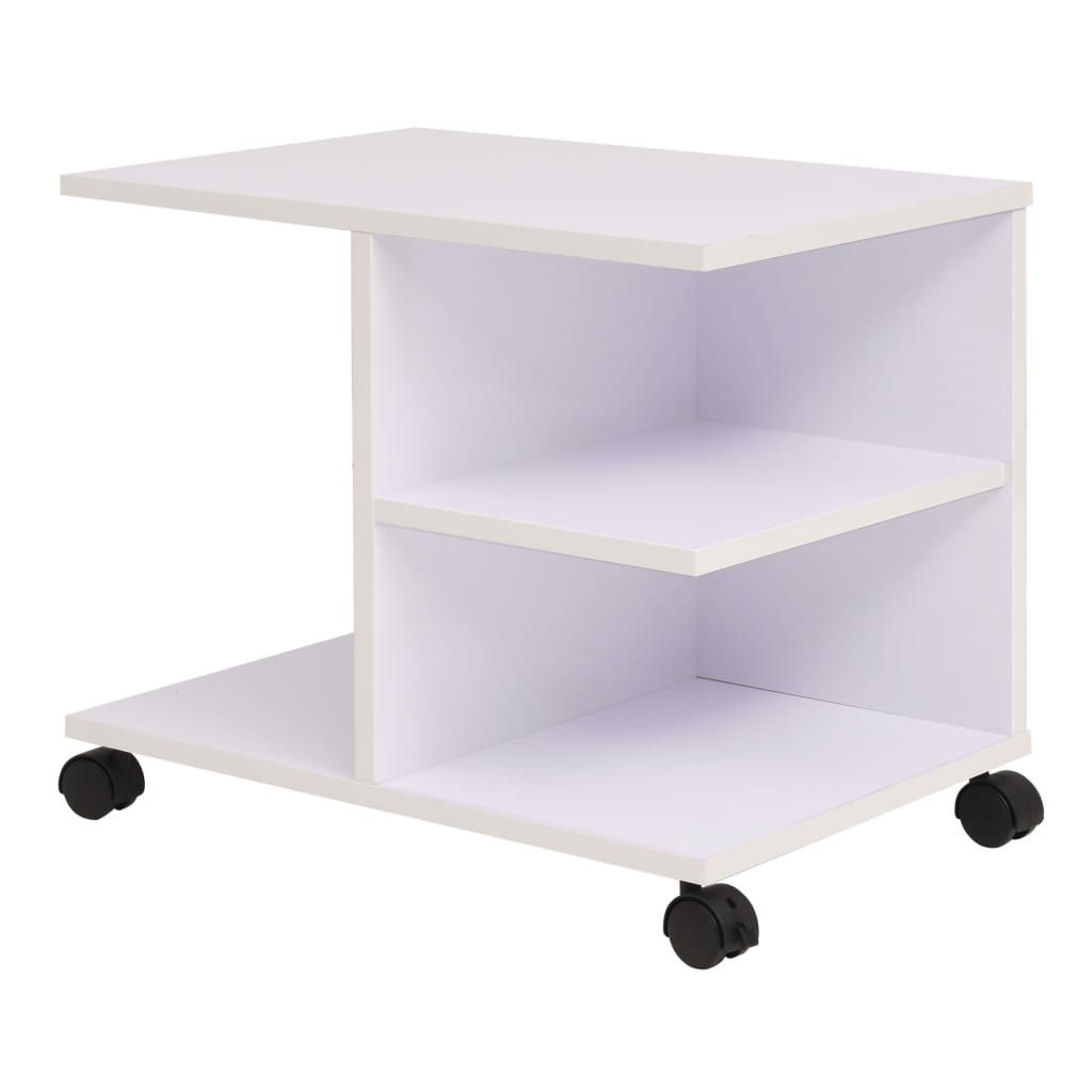 E-shop vidaXL Policová skrinka na kolieskach 50x35x42 cm, biela