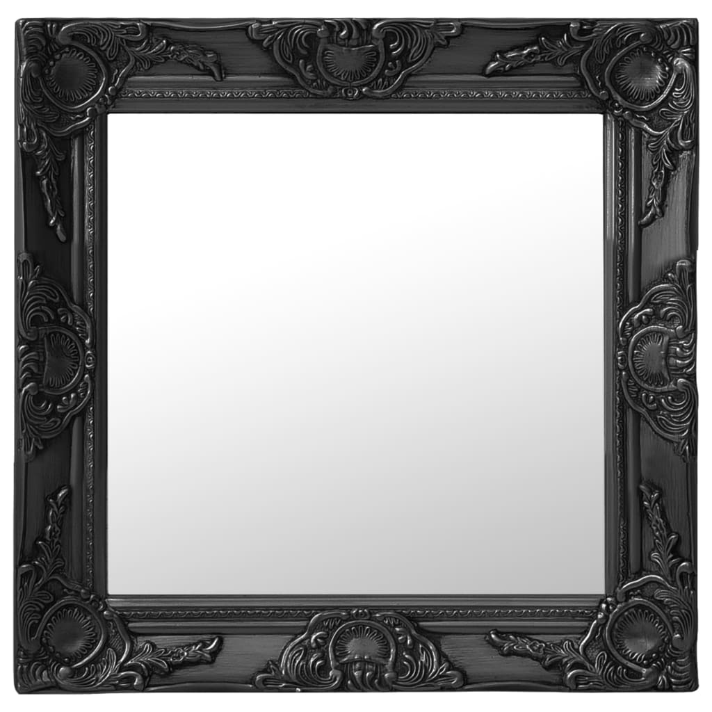 E-shop vidaXL Nástenné zrkadlo v barokovom štýle 50x50 cm čierne