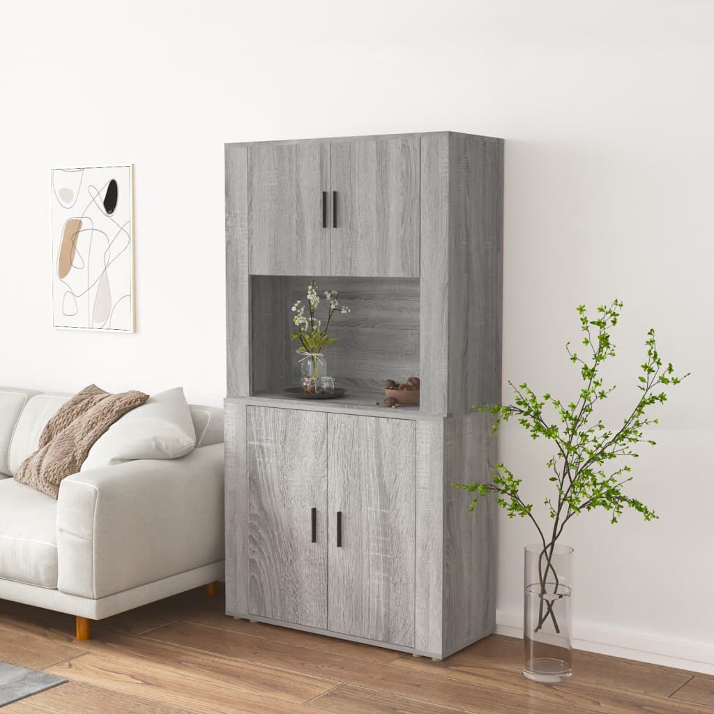 E-shop vidaXL Vysoká skrinka sivý dub sonoma spracované drevo