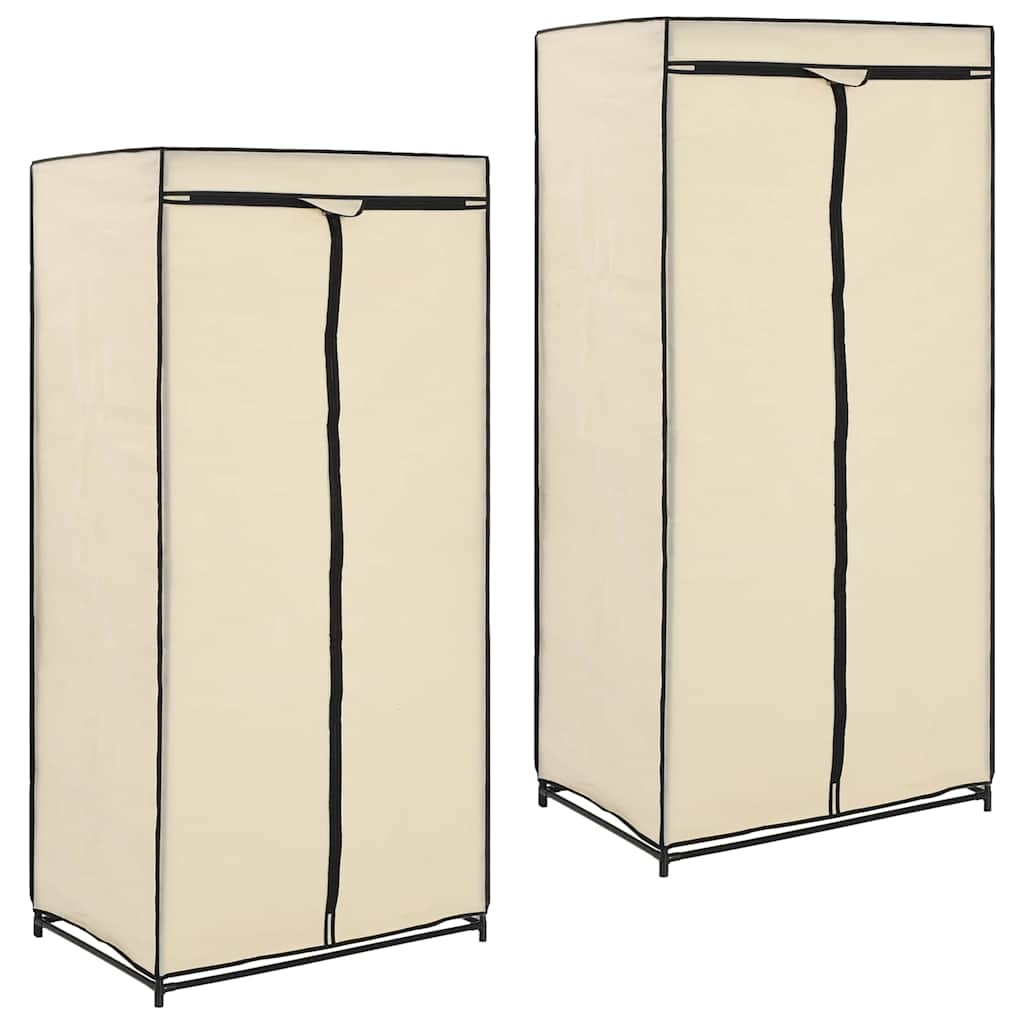 E-shop vidaXL Šatníky 2 ks krémové 75x50x160 cm