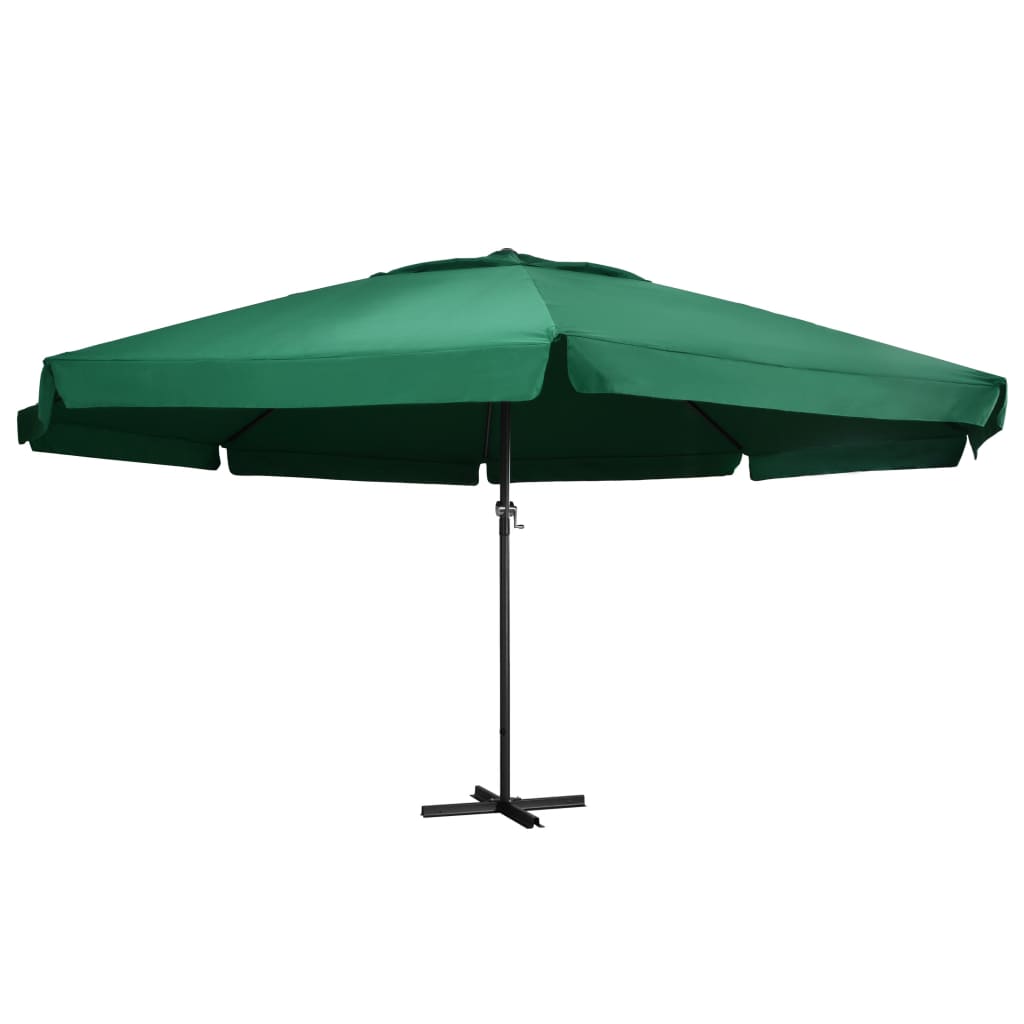 E-shop vidaXL Záhradný slnečník, hliníková tyč 600 cm, zelený