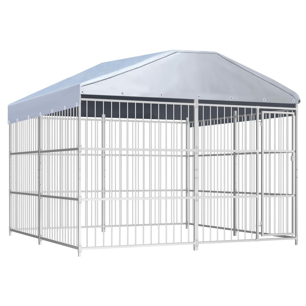 E-shop vidaXL Vonkajšia voliéra pre psy so strechou 300x300x200 cm