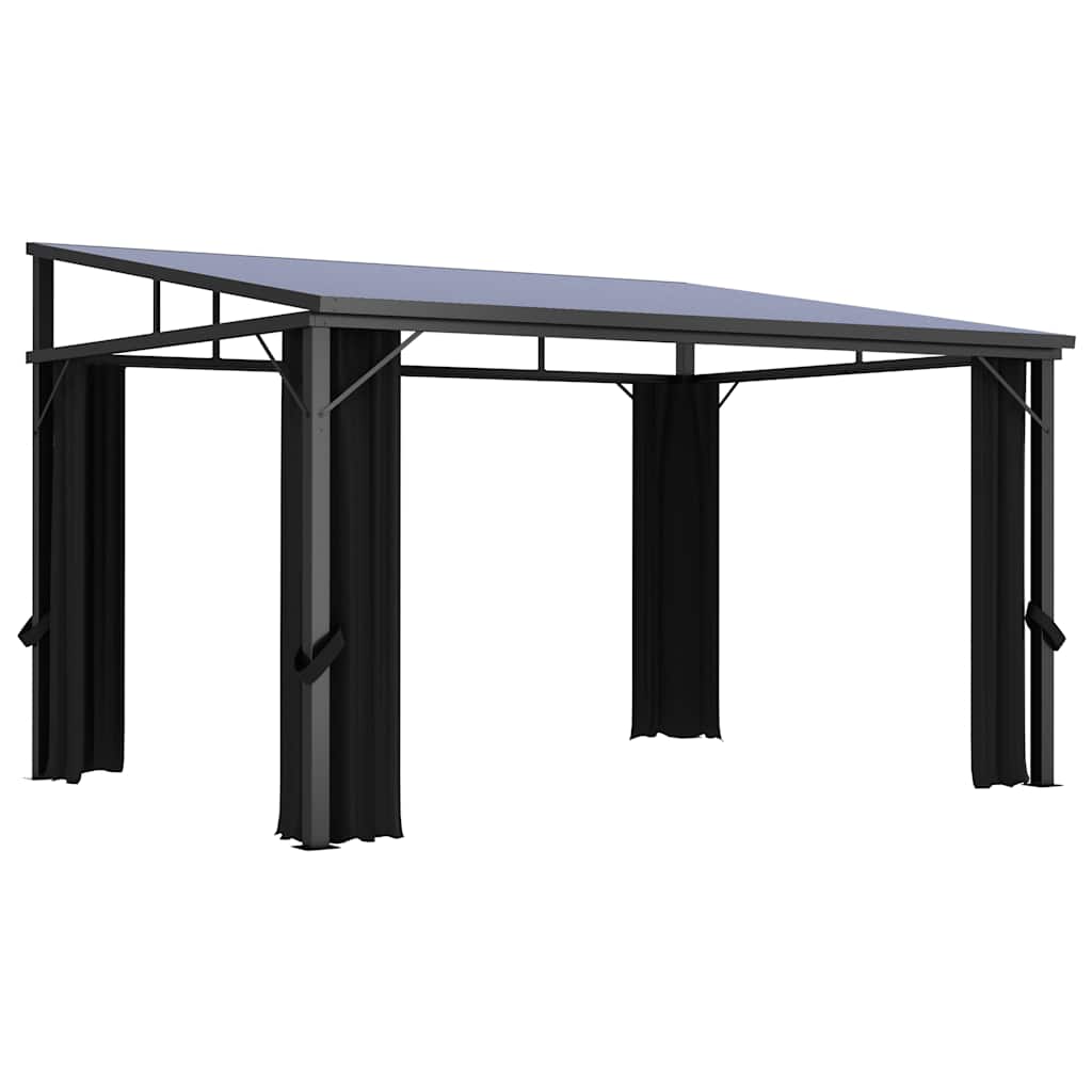E-shop vidaXL Altánok so závesom 405x294x244 cm, antracitový