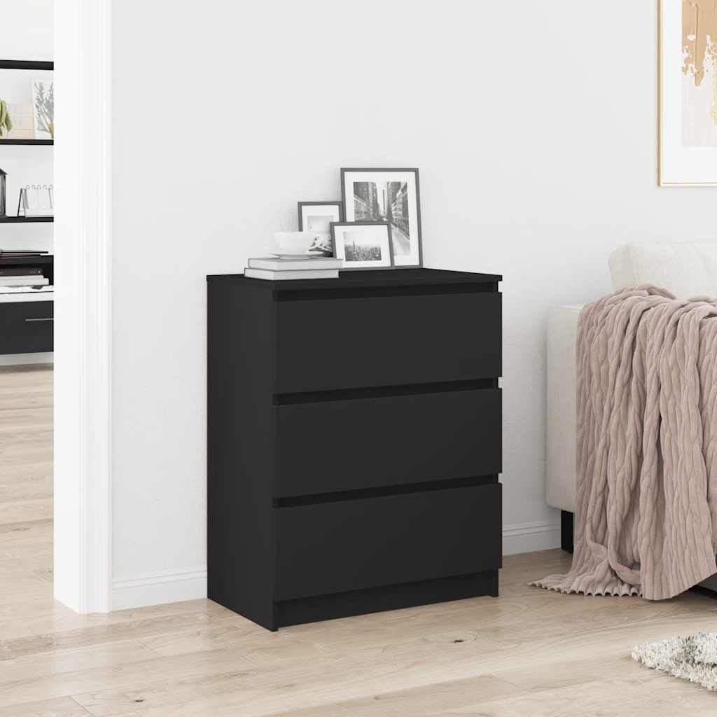 E-shop vidaXL Komoda, čierna 60x35x76 cm, kompozitné drevo