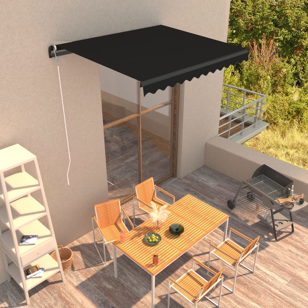 E-shop vidaXL Ručne zaťahovacia markíza 300x250 cm antracitová