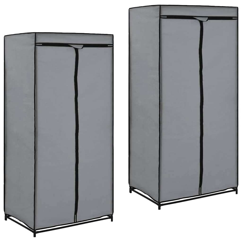 E-shop vidaXL Šatníky 2 ks sivé 75x50x160 cm