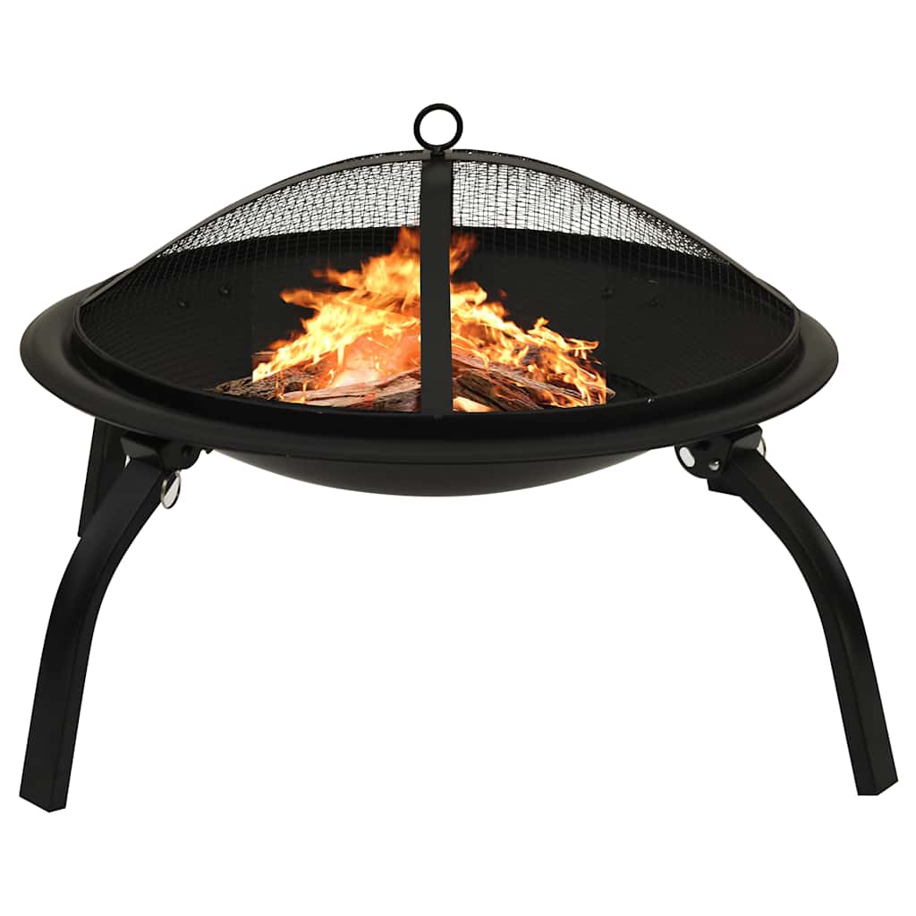E-shop vidaXL 2 v 1 ohnisko s grilom a kutáčom 56x56x49 cm oceľ