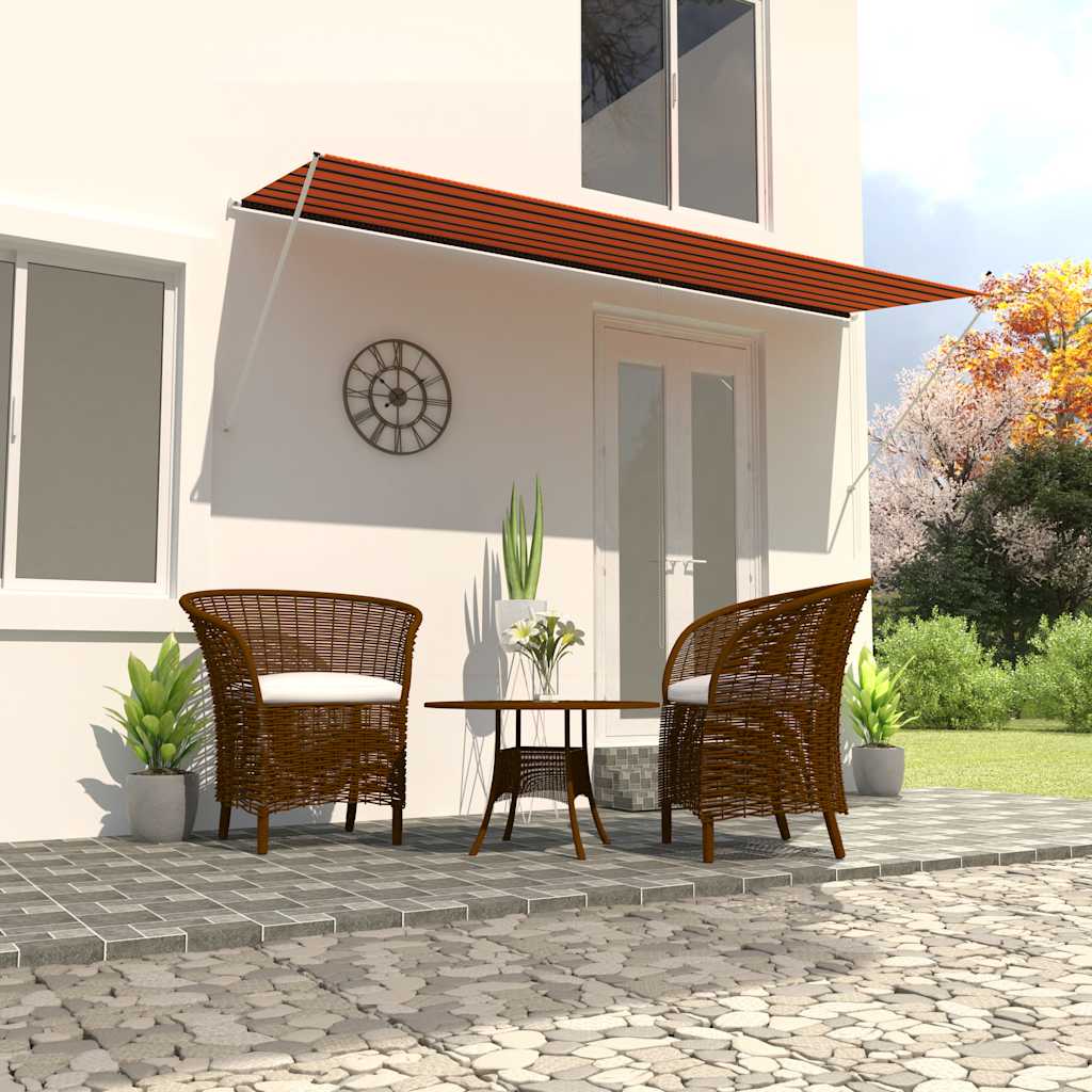 E-shop vidaXL Zaťahovacia markíza 400x150 cm oranžová a hnedá