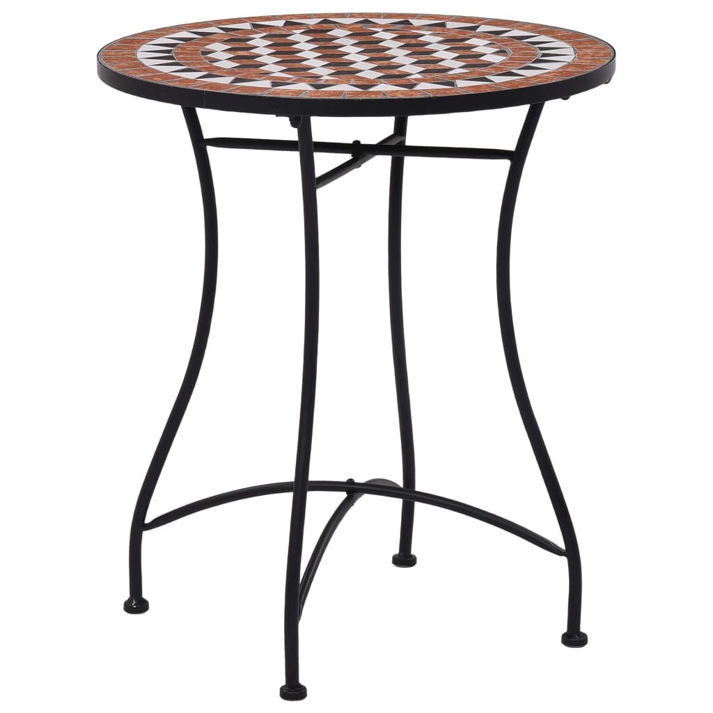 E-shop vidaXL Mozaikový bistro stolík, hnedý 60 cm, keramika