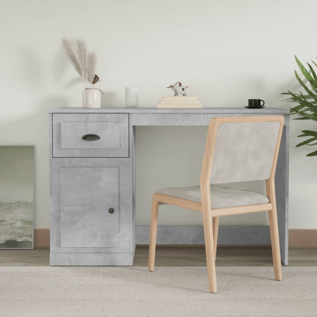 E-shop vidaXL Stolík so zásuvkami betónovo sivý 115x50x75 cm kompozitné drevo