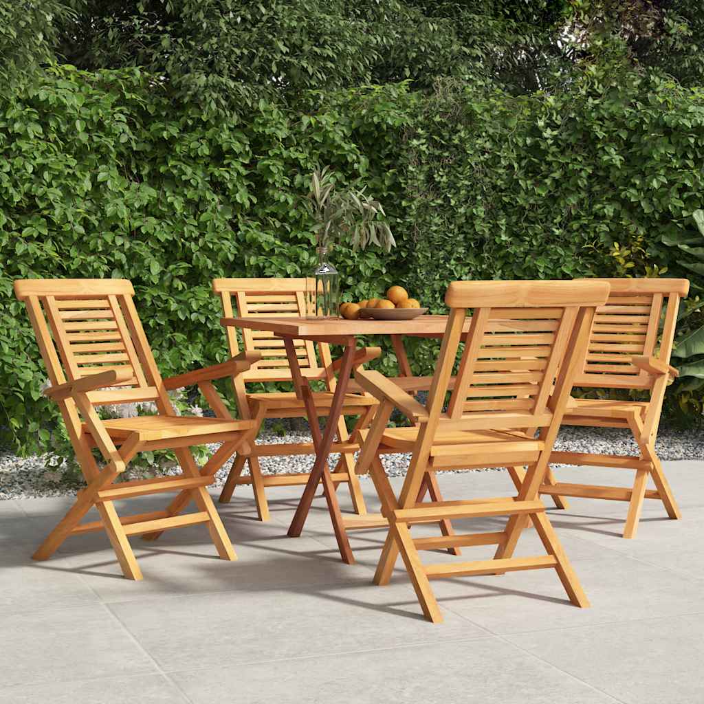 E-shop vidaXL Skladacie záhradné stoličky 4 ks 56x63x90 cm tíkový masív