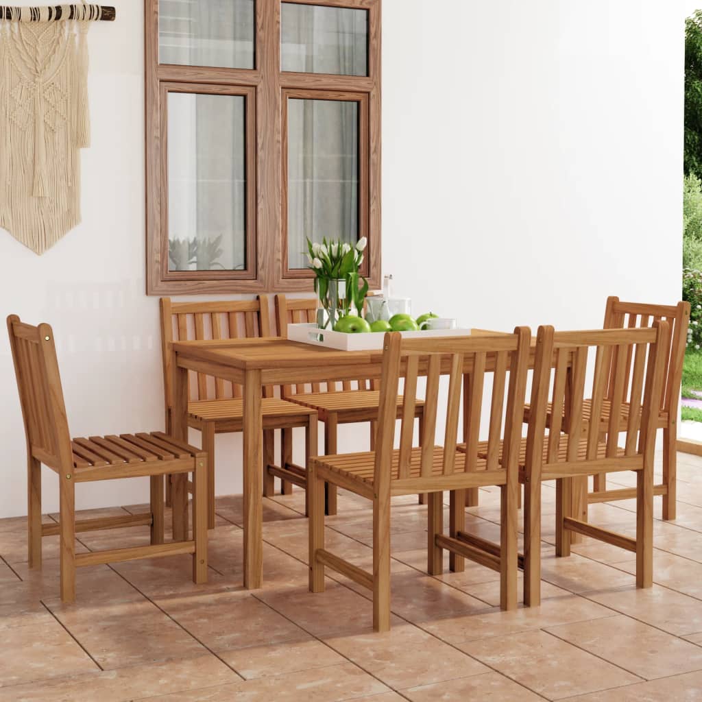 E-shop vidaXL 7-dielna záhradná jedálenská súprava 140x80 cm masívne teakové drevo