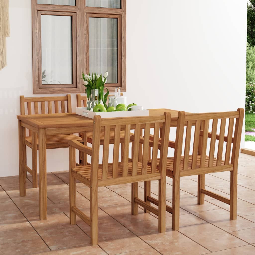 E-shop vidaXL 5-dielna záhradná jedálenská súprava 160x80 cm masívne teakové drevo