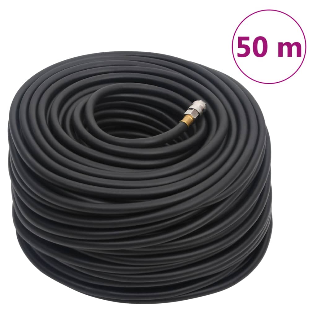 E-shop vidaXL Hybridná vzduchová hadica, čierna 0,6" 50 m, guma a PVC