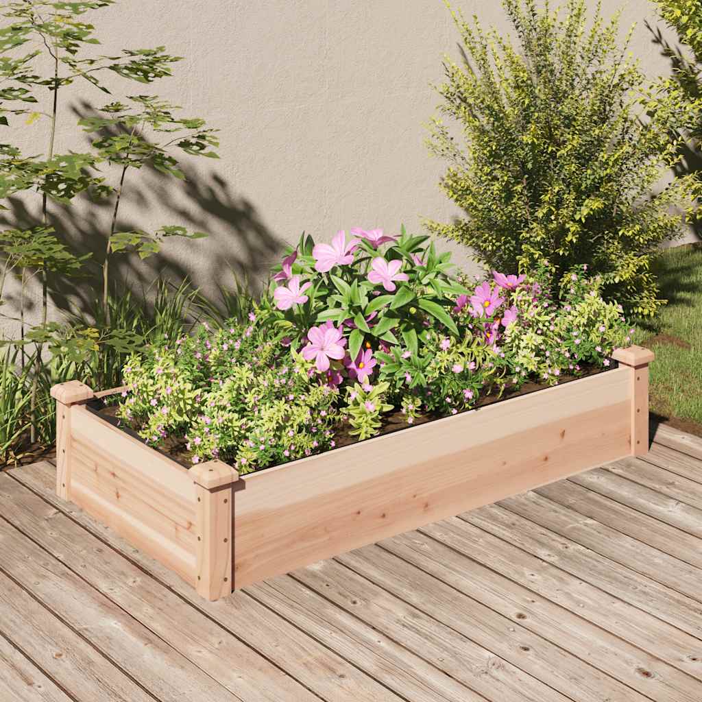 E-shop vidaXL Záhradný vyvýšený záhon s vložkou 120x60x25 cm masívna jedľa