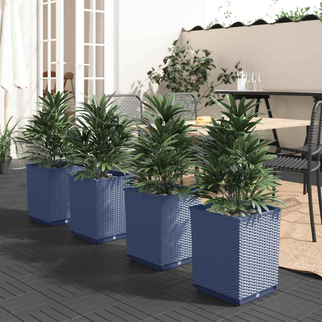 E-shop vidaXL Kvetináče 4 ks modrosivé 30x30x37 cm polypropylén