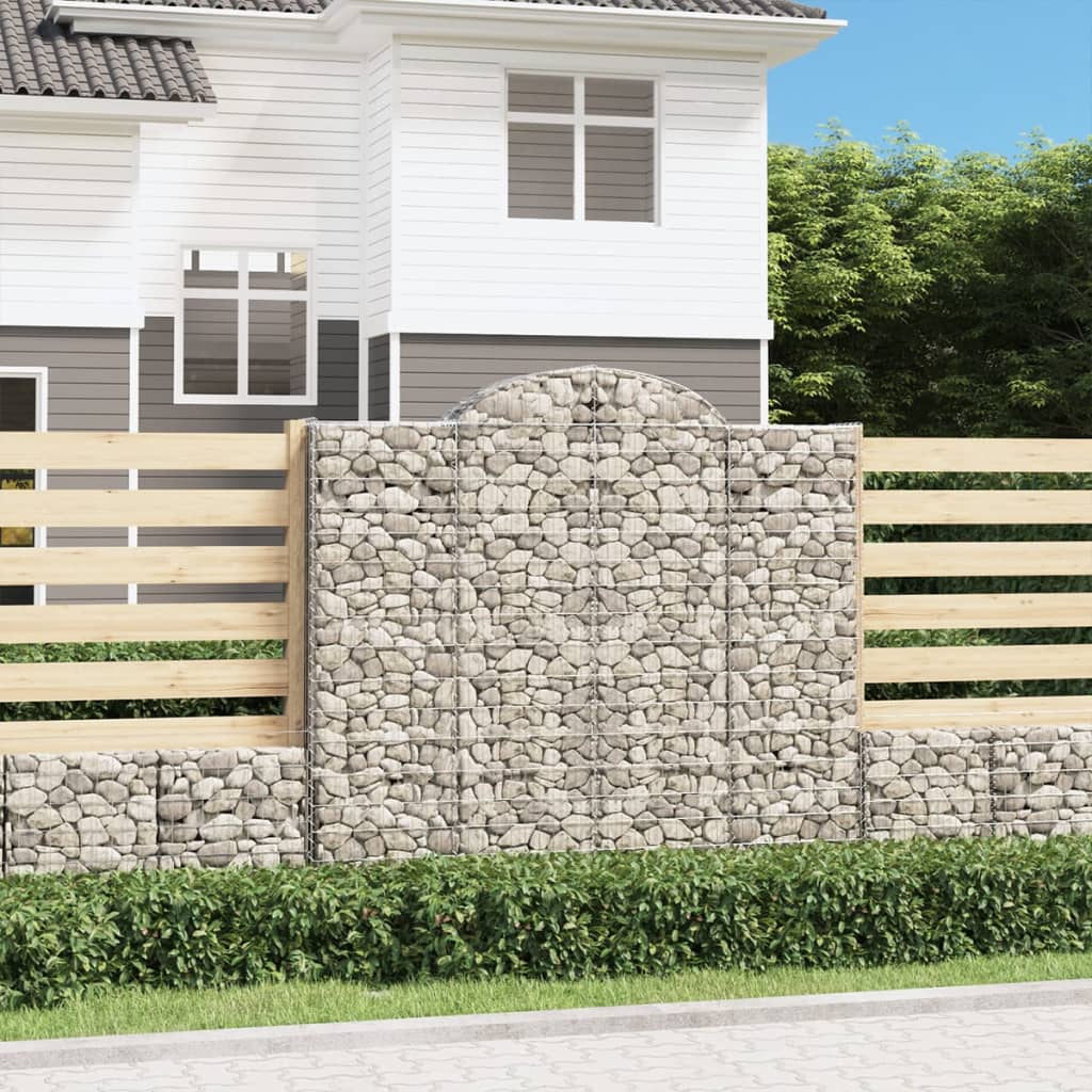 E-shop vidaXL Oblúkové gabiónové koše 2ks 200x30x180/200cm pozinkované železo