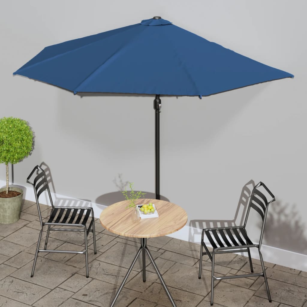 E-shop vidaXL Balkónový slnečník, hliníková tyč, modrý 300x155x223cm, polkruh