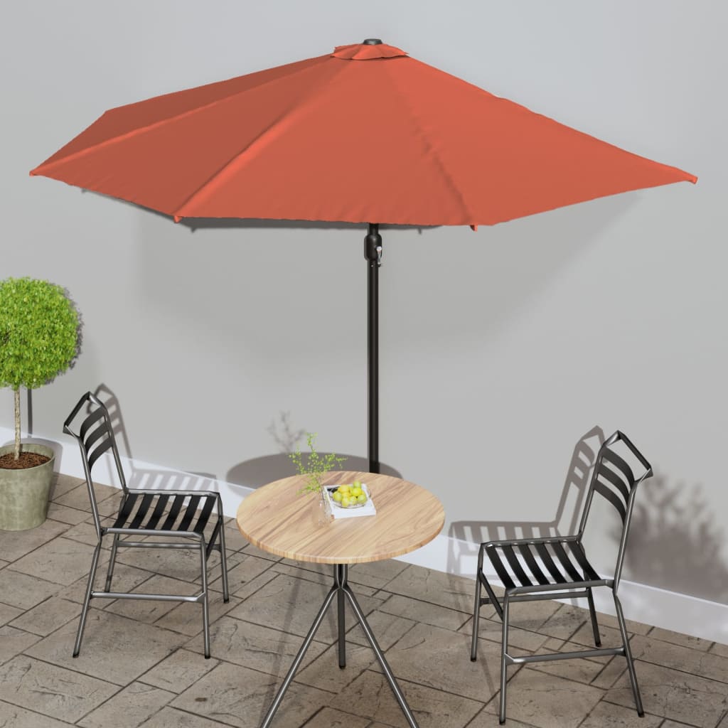 E-shop vidaXL Balkónový slnečník,hliníková tyč,tehlový 300x155x223cm, polkruh