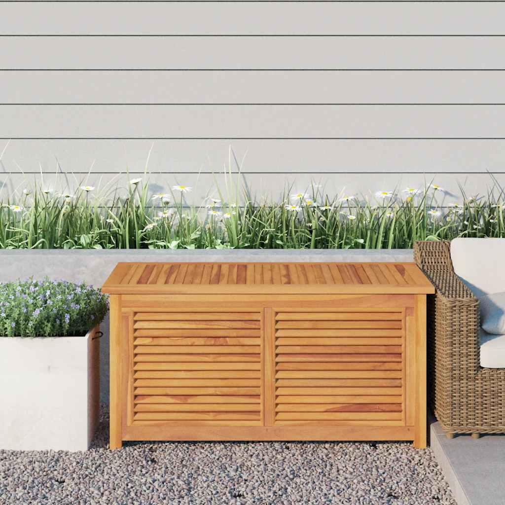 E-shop vidaXL Záhradný úložný box s vreckom 114x50x58 cm masívny teak