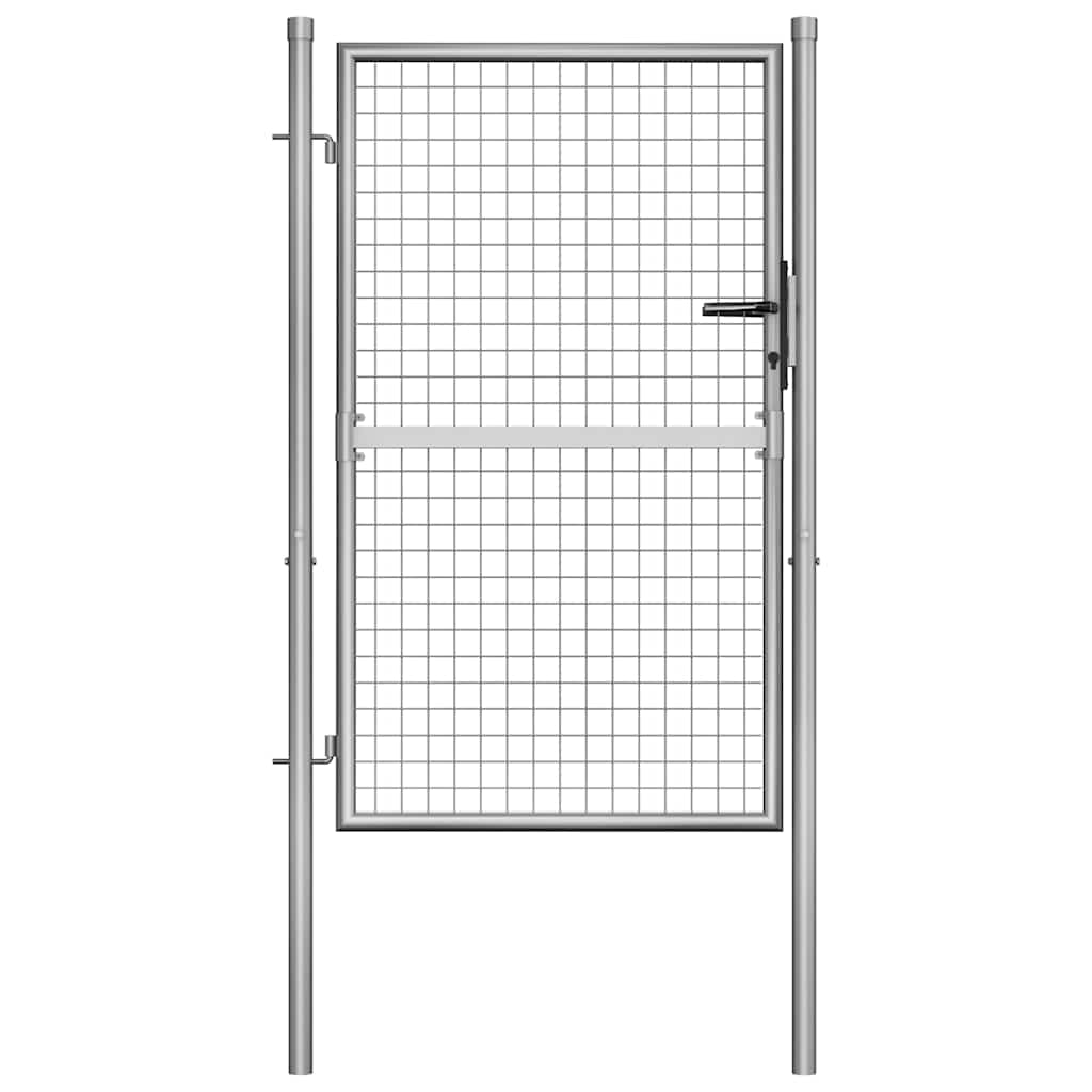 E-shop vidaXL Záhradná brána, pozinkovaná oceľ, 100x125 cm, strieborná