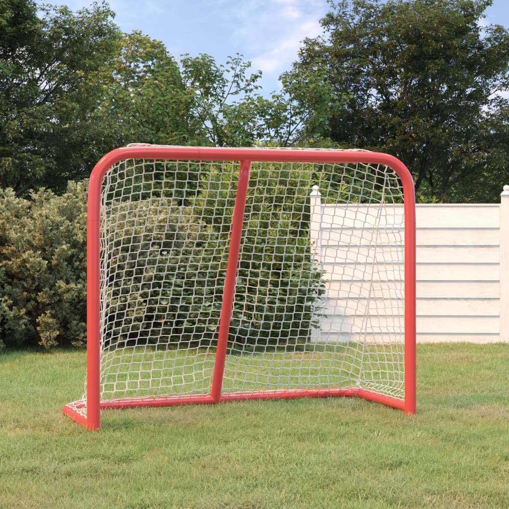E-shop vidaXL Hokejová bránka červeno-biela 183x71x122 cm polyester