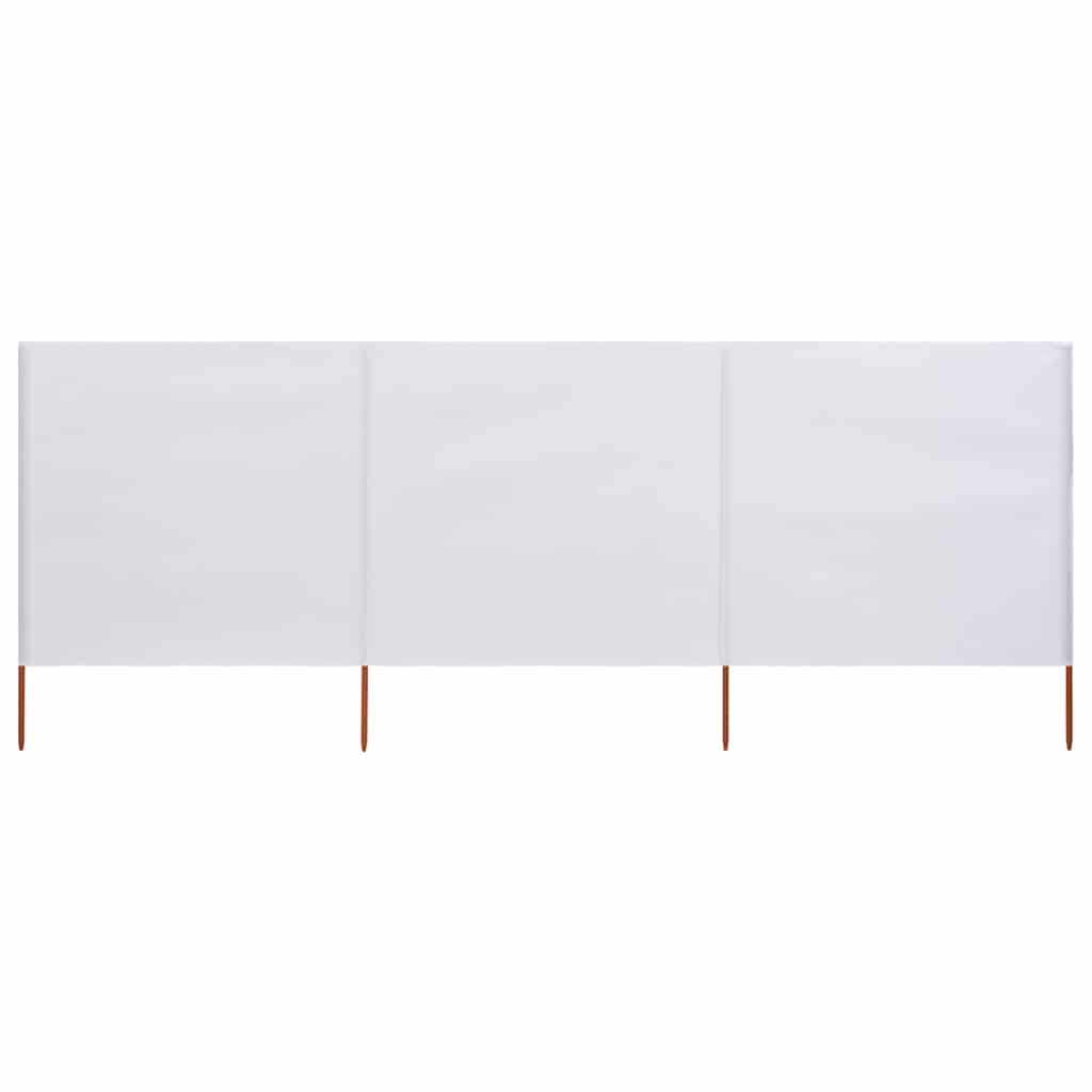 E-shop vidaXL 3-panelová zábrana proti vetru látková 400x160 cm piesková a biela