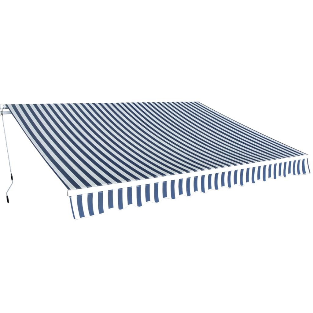 E-shop vidaXL Skladacia markíza, manuálna 350 cm, modrá/biela