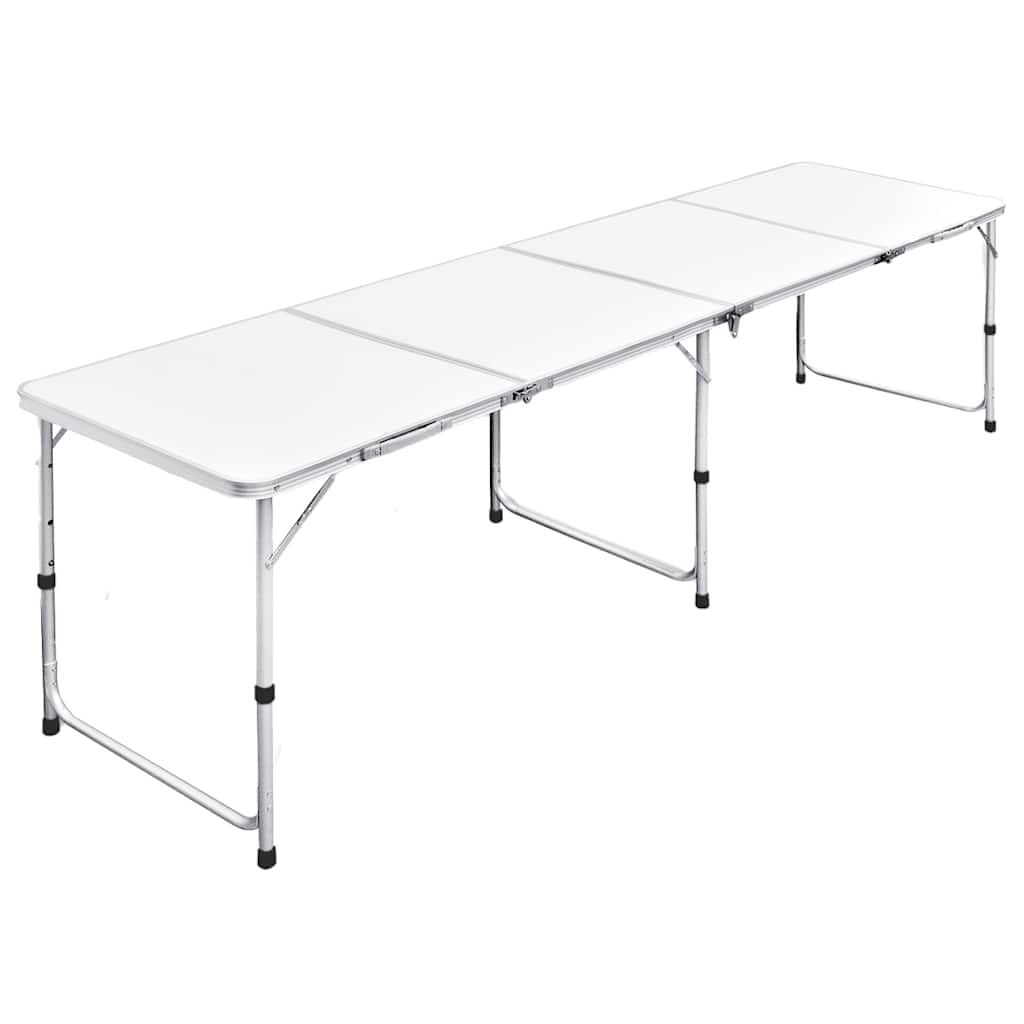 E-shop vidaXL Skladací výškovo nastaviteľný kempingový stôl, 240 x 60 cm, hliníkový