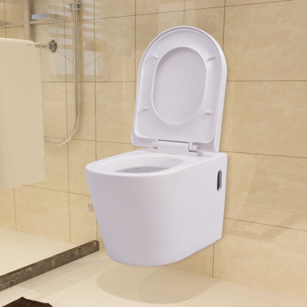 E-shop vidaXL Keramické závesné WC, biele