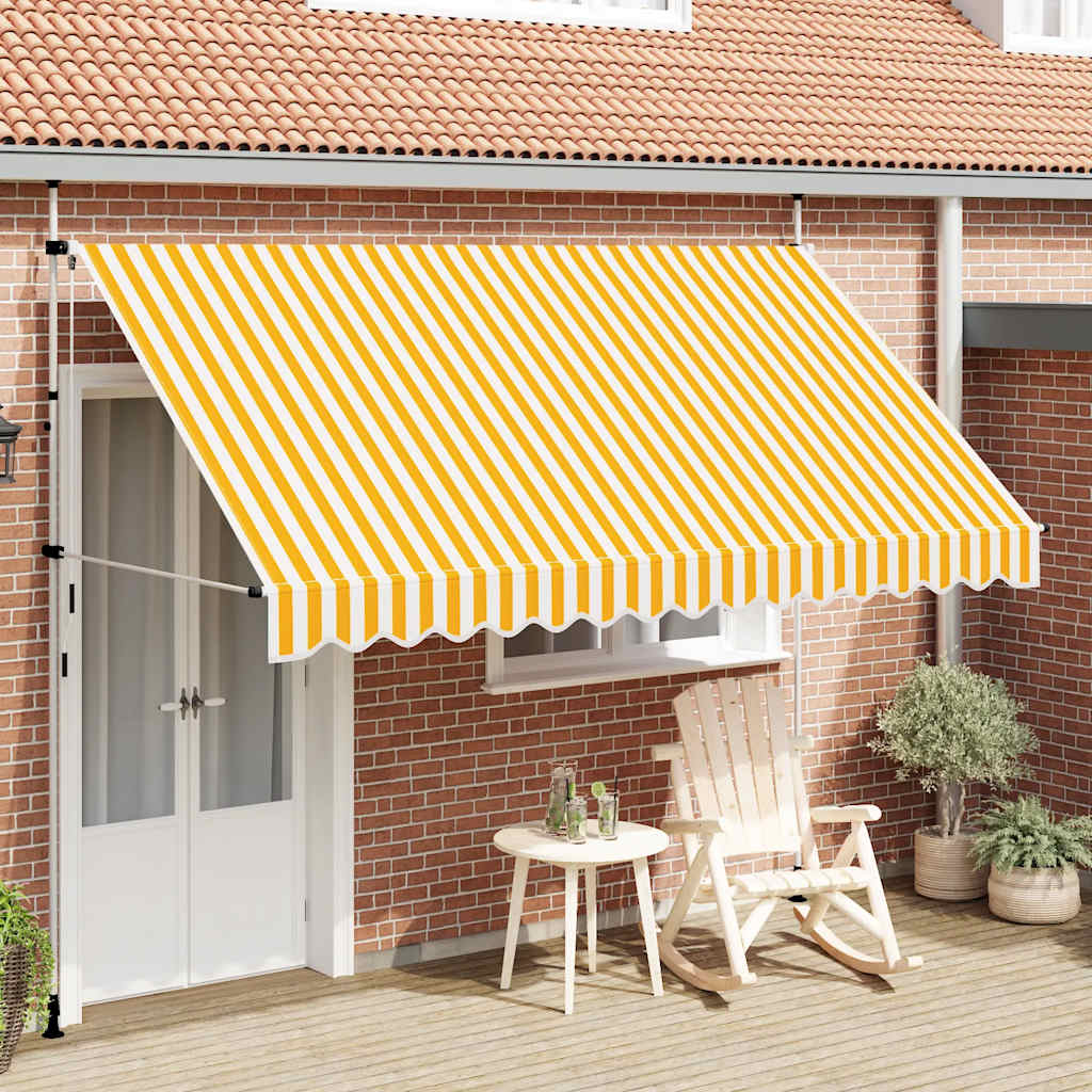 E-shop vidaXL Ručne zaťahovacia markíza 350 cm, oranžovo biele pásiky