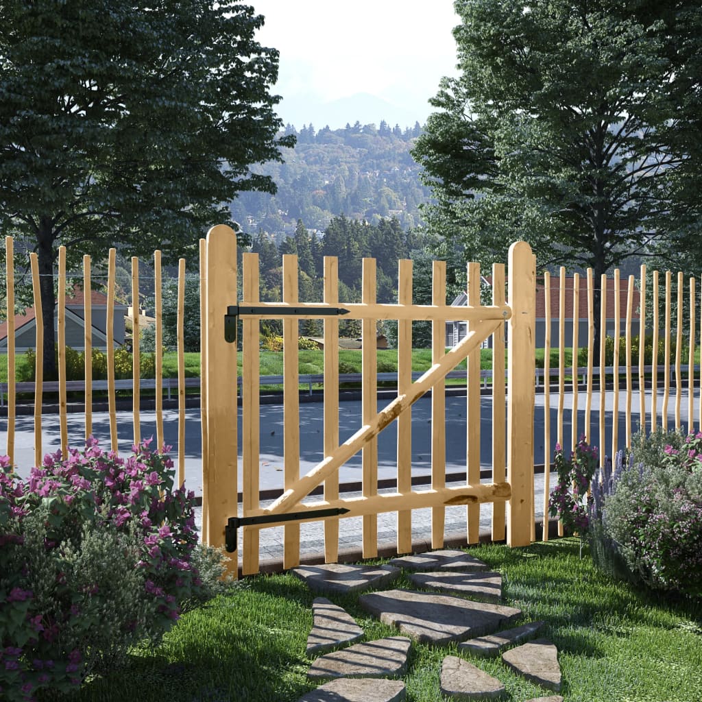 E-shop vidaXL Jednokrídlová brána, lieskové drevo, 100x100 cm
