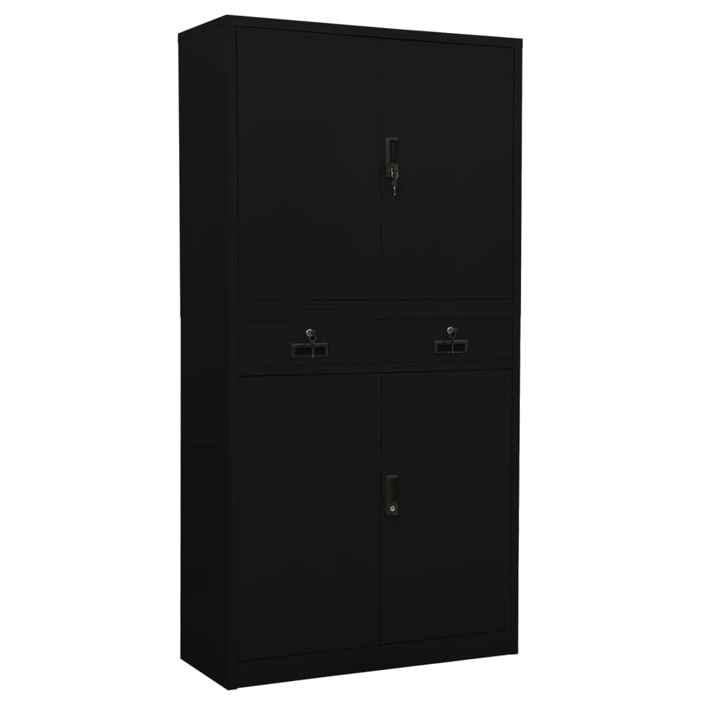 E-shop vidaXL Kancelárska skriňa čierna 90x40x180 cm oceľ