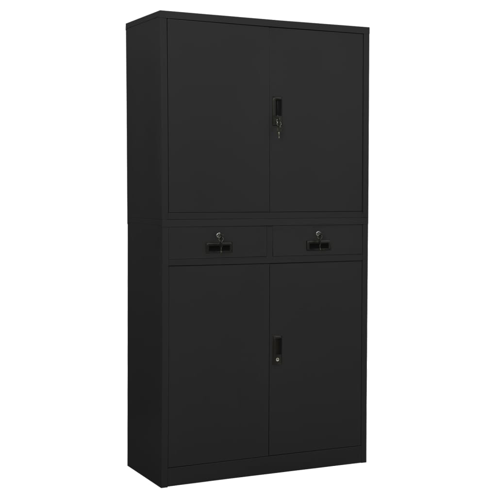 E-shop vidaXL Kancelárska skriňa antracitová 90x40x180 cm oceľ