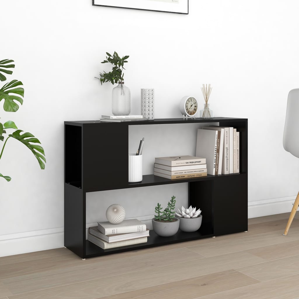 E-shop vidaXL Knižnica, čierna 100x24x63 cm, kompozitné drevo
