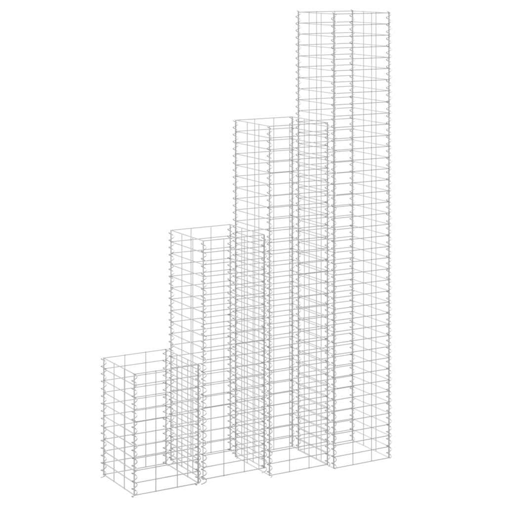 E-shop vidaXL Gabiónové vyvýšené záhony 4 ks 30x30x50/100/150/200 cm, železo