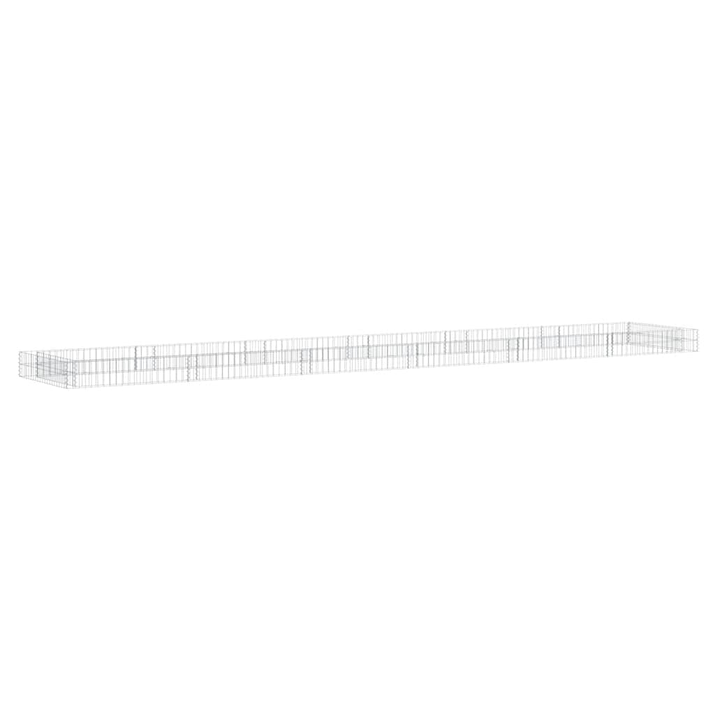 E-shop vidaXL Gabiónový vyvýšený záhon pozinkovaná oceľ 600x100x20 cm