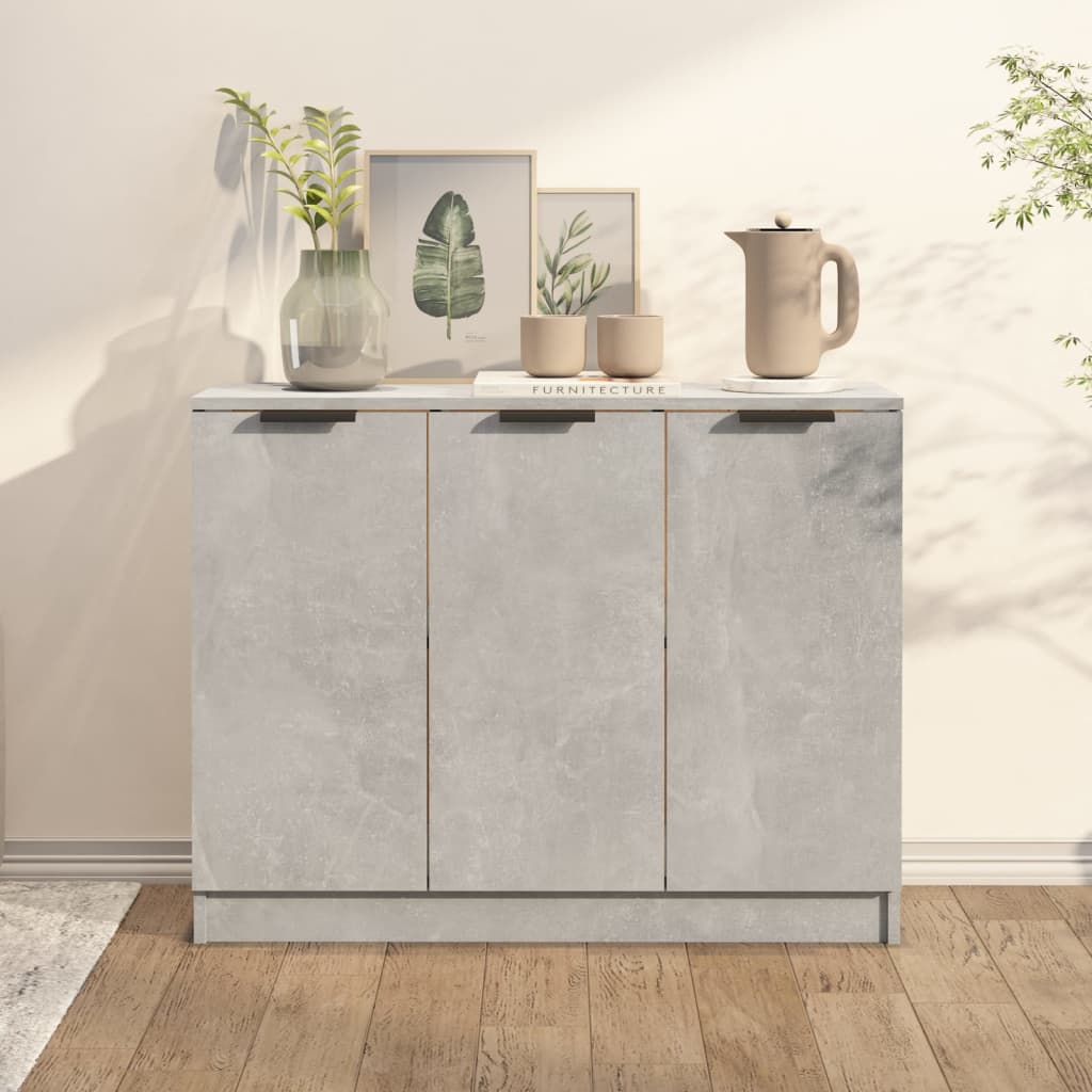 E-shop vidaXL Komoda betónová sivá 90,5x30x70 cm spracované drevo