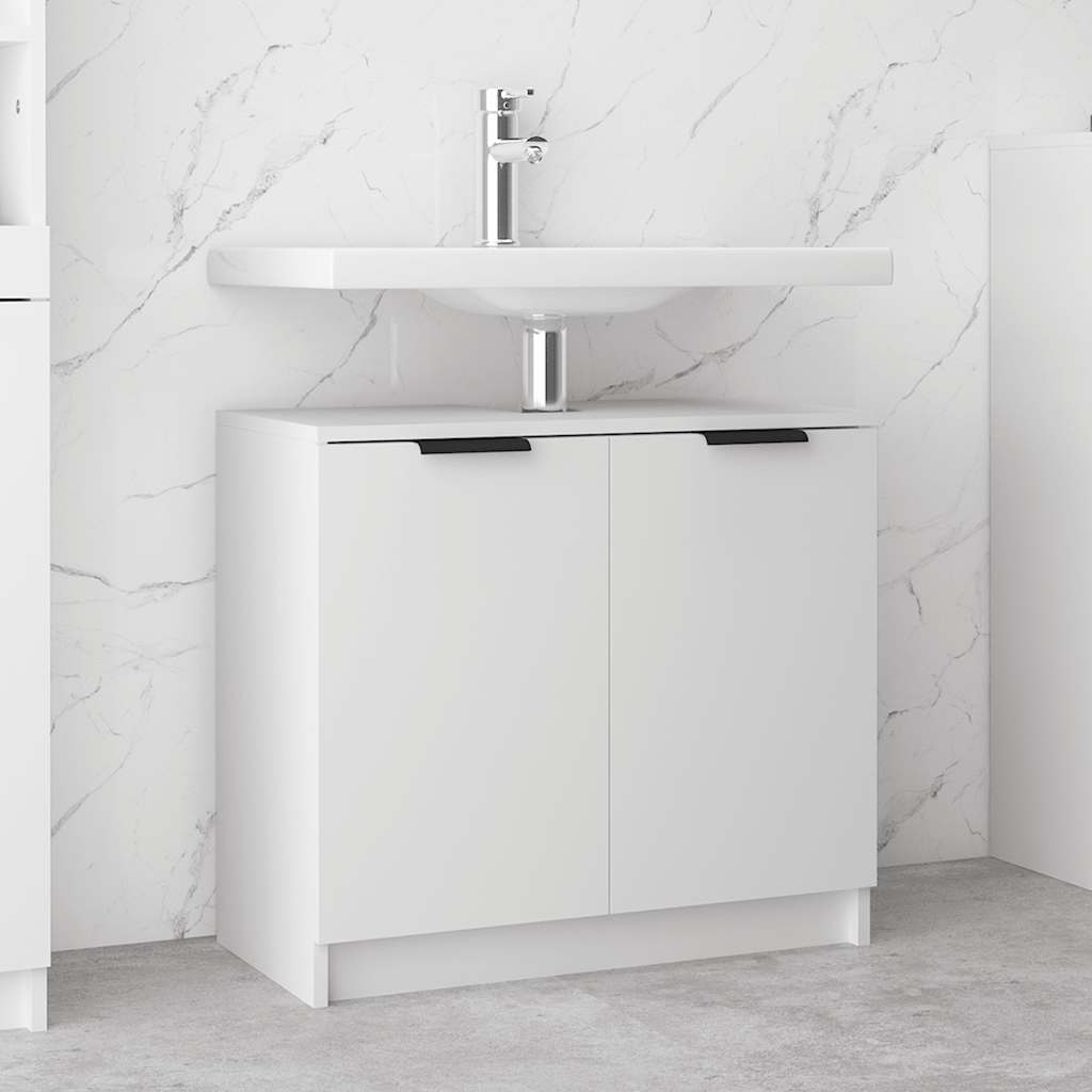 E-shop vidaXL Kúpeľňová skrinka biela 64,5x33,5x59 cm spracované drevo