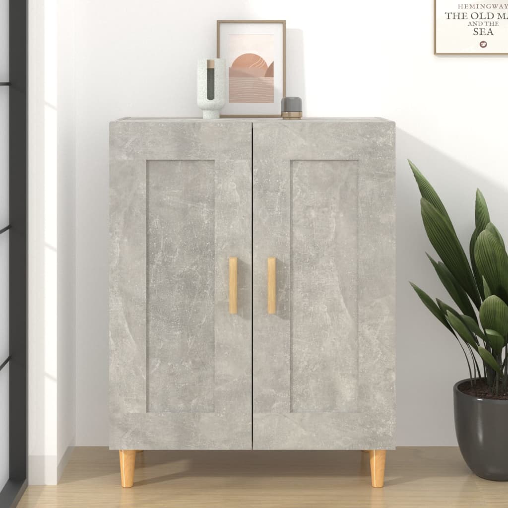 E-shop vidaXL Komoda betónovo sivá 69,5x34x90 cm spracované drevo