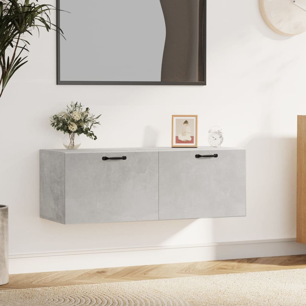 E-shop vidaXL Nástenná skrinka, betónovo sivá 100x36,5x35cm, kompozitné drevo