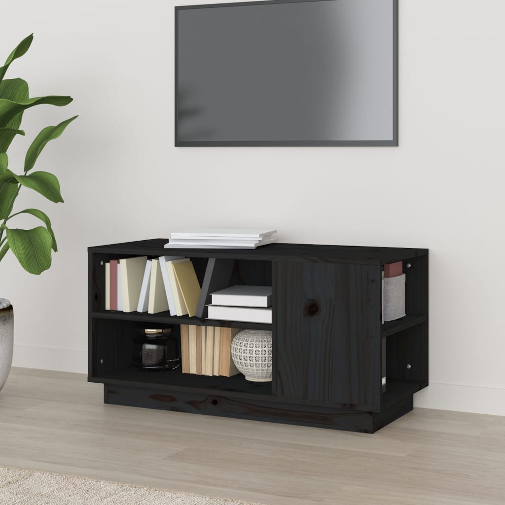E-shop vidaXL TV skrinka čierna 80x35x40,5 cm masívna borovica