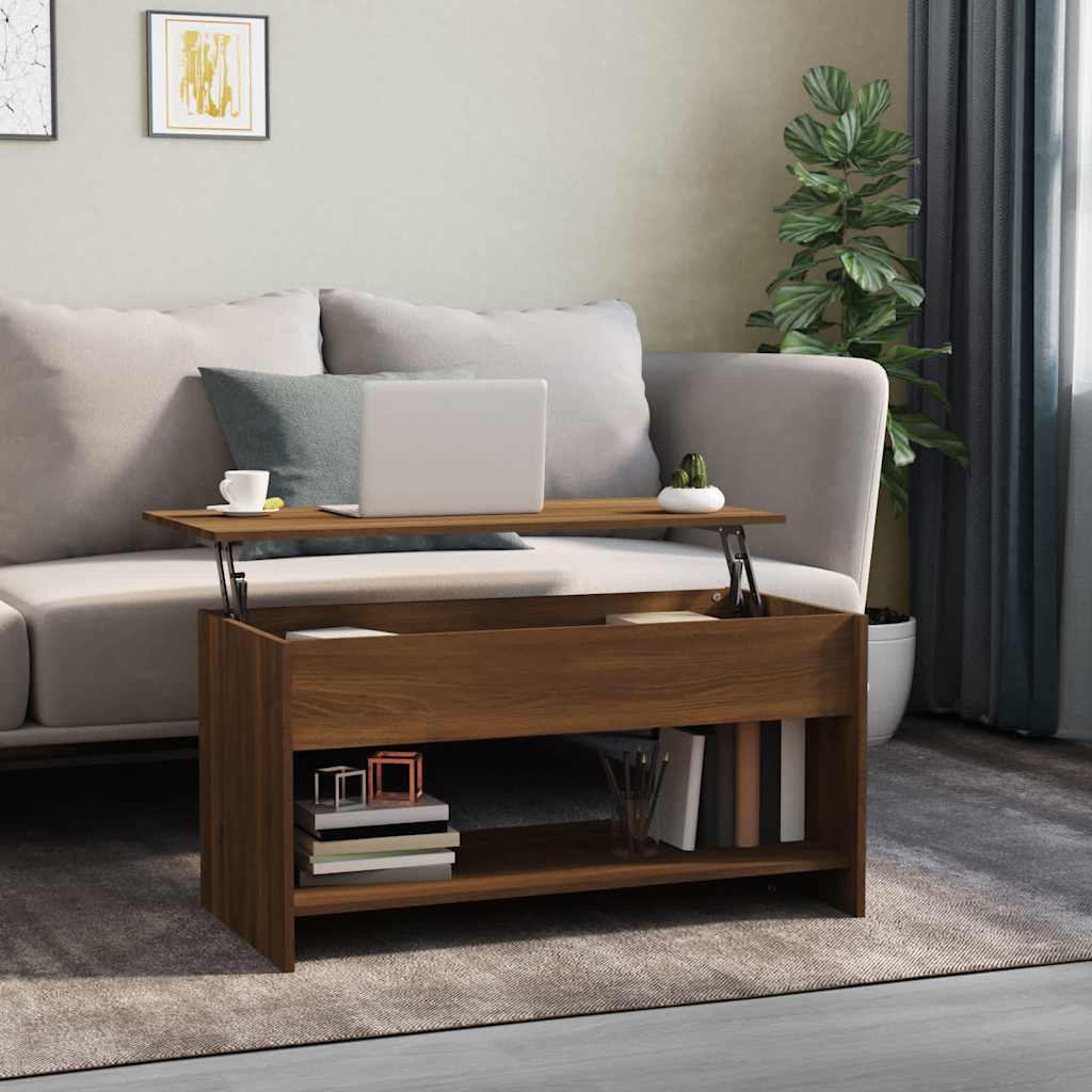 E-shop vidaXL Konferenčný stolík hnedý dub 102x50x52,5 cm spracované drevo